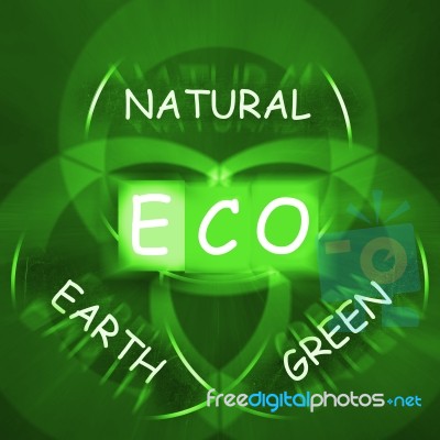 Eco On Blackboard Displays Environmental Care Or Eco-friendly Na… Stock Image