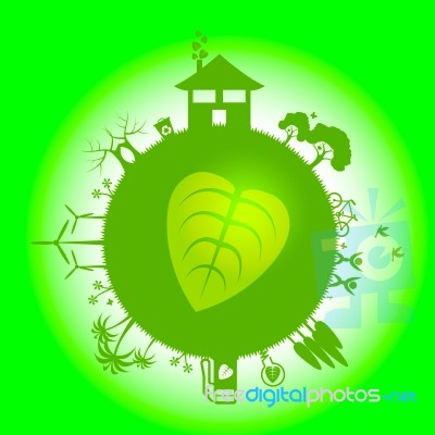 Eco Planets Represents Go Green And Eco-friendly Stock Image