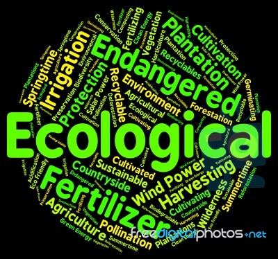 Ecological Word Meaning Earth Day And Ecosystem Stock Image