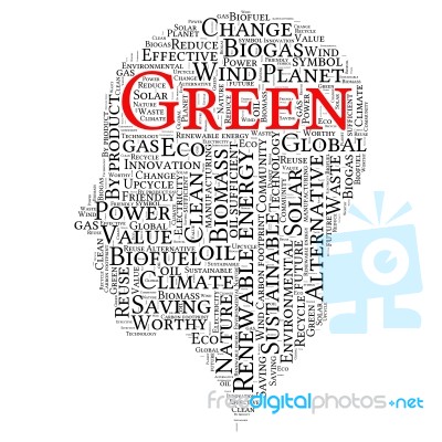 Ecology Earth Concept Word Collage. Art Head Stock Image