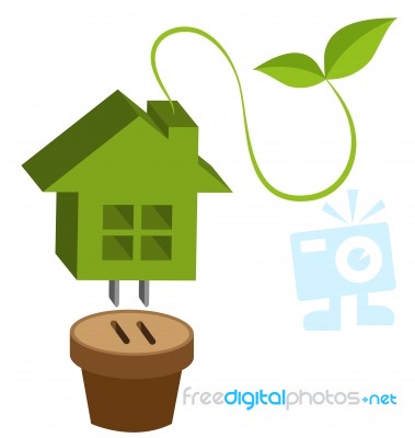 Ecology House Background Stock Image