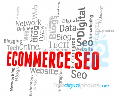 Ecommerce Seo Means Online Business And E-commerce Stock Image