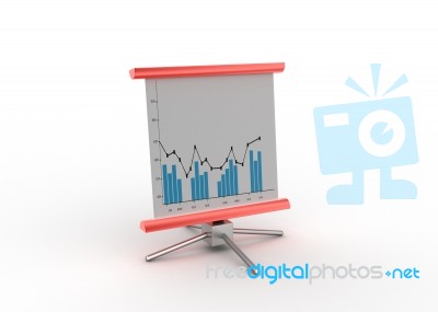 Economic Graph Showing In Chart Paper Stock Image