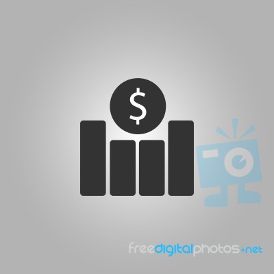 Economic Investment Flat Icon  Illustration On Grey Stock Image