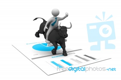 Economical Bull Market Chart Stock Image