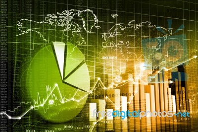 Economical Stock Market Graph Stock Image