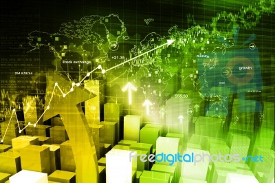 Economical Stock Market Graph Stock Image