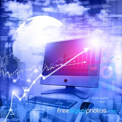 Economical Stock Market Graph Stock Image