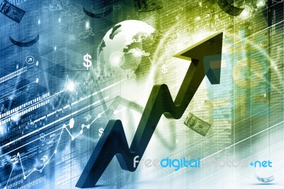 Economical Stock Market Graph Stock Image