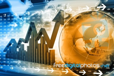 Economical Stock Market Graph Stock Image