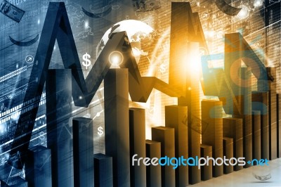 Economical Stock Market Graph Stock Image