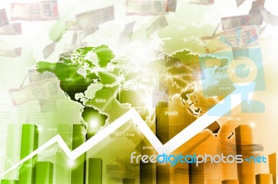 Economical Stock Market Graph Stock Image