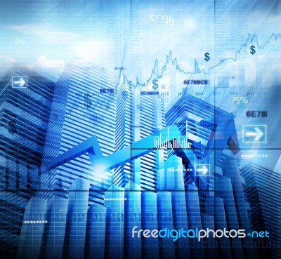 Economical Stock Market Graph Stock Image