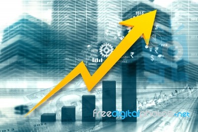 Economical Stock Market Graph Stock Image