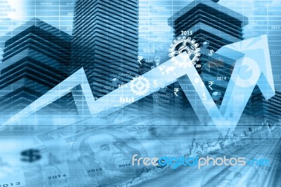 Economical Stock Market Graph Stock Image