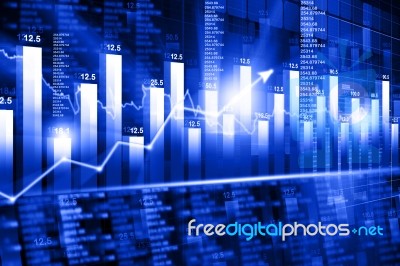 Economical Stock Market Graph Stock Image