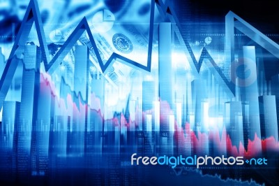 Economical Stock Market Graph Stock Image