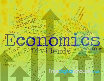 Economics Word Shows Finance Economize And Economical Stock Image