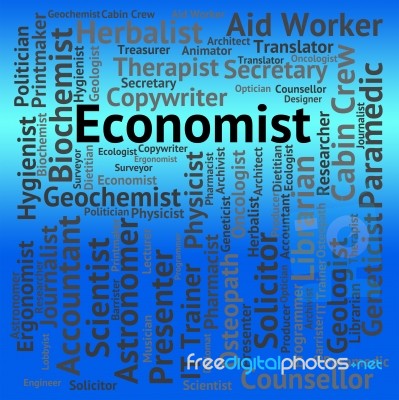 Economist Job Means Macro Economics And Career Stock Image