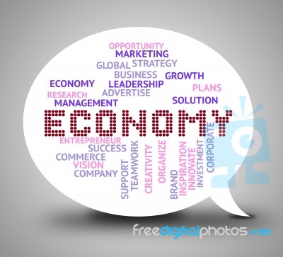 Economy Bubble Indicates Micro Economics And Finance Stock Image