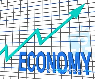 Economy Graph Chart Shows Increase Economic Fiscal Growth Stock Image