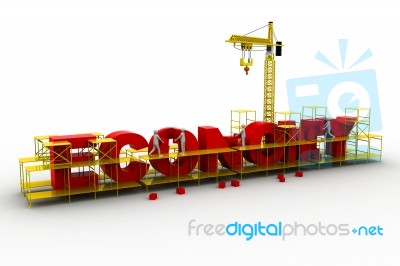 Economy Under Construction Icon Symbol Stock Image