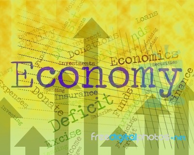 Economy Word Indicates Macro Economics And Economies Stock Image