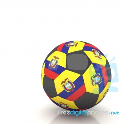 Ecuador Soccer Ball Isolated White Background Stock Image