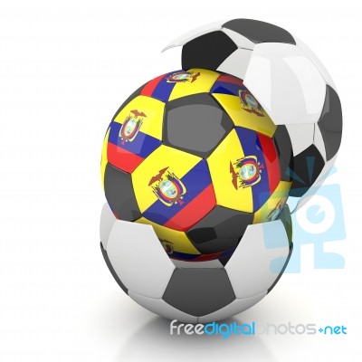 Ecuador Soccer Ball Isolated White Background Stock Image