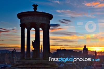 Edinburgh City At Sunset Stock Photo