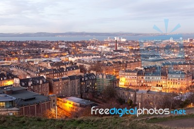 Edinburgh City View From Calton Hill Stock Photo