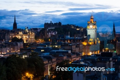 Edinburgh Cityscape Stock Photo