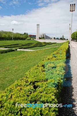 Eduardo Vii Park In Lisbon Stock Photo