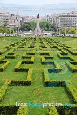 Eduardo Vii Park In Lisbon Stock Photo