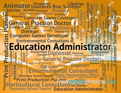 Education Administrator Representing Learned Educated And Word Stock Image