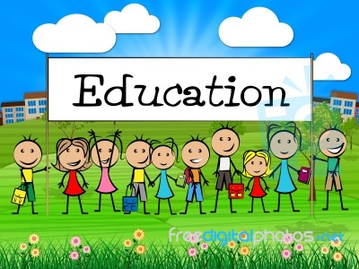 Education Banner Represents Training Kid And College Stock Image