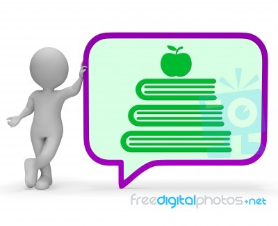 Education Bubble Indicates Studying Learning 3d Rendering Stock Image