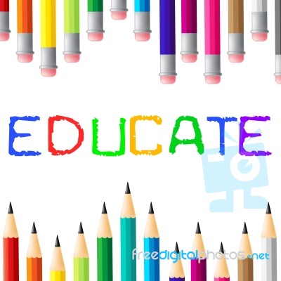 Education Educate Means Studying Learned And College Stock Image