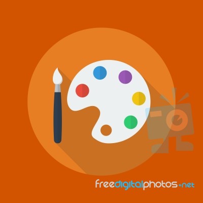 Education Flat Icon. Art Palette Stock Image