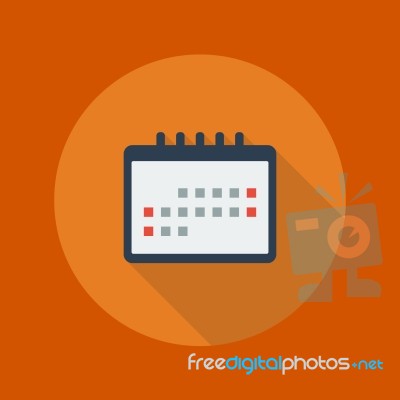 Education Flat Icon. Calendar Stock Image