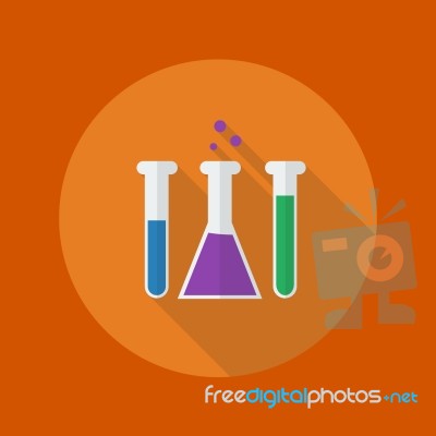 Education Flat Icon. Chemistry Bulb Stock Image