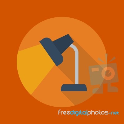 Education Flat Icon. Table Lamp Stock Image