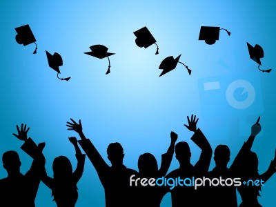 Education Graduation Indicates Degree Ceremony And Finishing Stock Image