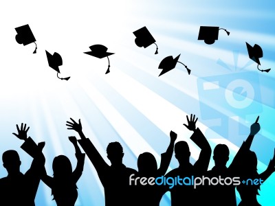 Education Graduation Means Educate Study And Tutoring Stock Image