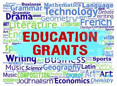 Education Grants Represents Learning Words And Finance Stock Image