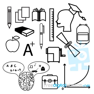 Education Icons Stock Image