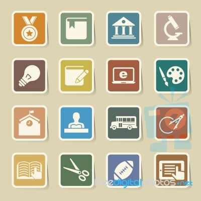 Education Icons Set. Illustration Stock Image