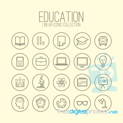 Education Linear Icons Stock Image