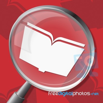 Education Magnifier Indicates Studying Learning 3d Illustration Stock Image