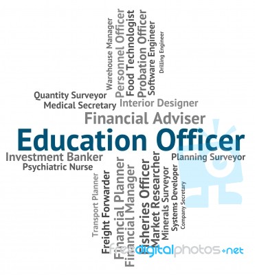 Education Officer Shows Hire Tutoring And Job Stock Image